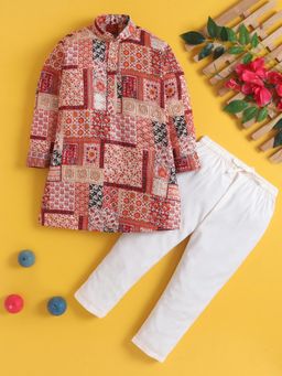 Jeetethnics - Boys Maroon Kurta Pyjama Set