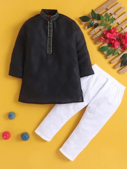 Jeetethnics - Boys Black Kurta Pyjama Set