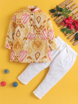 Jeetethnics - Boys Mustard Kurta Pyjama Set