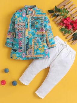 Jeetethnics - Boys Printed Kurta Pyjama Set