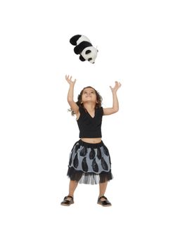 Tic Tac Toe Kids - Girls Black Embroidered Skirt-top (Set of 2)