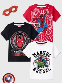 Kuchipoo - Boys Multi-Colour Cotton Blend Half Sleeves T-Shirts (Pack of 3)
