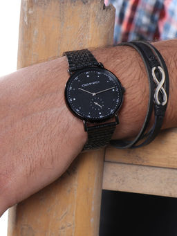 Joker and Witch - Joker & Witch Smoky Black Watch With Bracelet Stack (Set of 2)