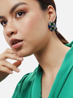 Sohi - Gold Plated Party Designer Stone Stud for Women