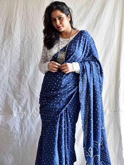 Sundarii - Lapis Bandhej with Unstitched Blouse