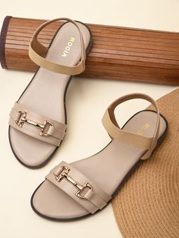 ROCIA - By Regal Beige Womens Buckled Sandals