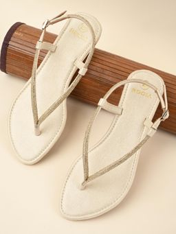 ROCIA - By Regal Gold Womens Diamond Thong Sandals