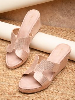 ROCIA - By Regal Rose Gold Womens Stylish High Wedges Heels