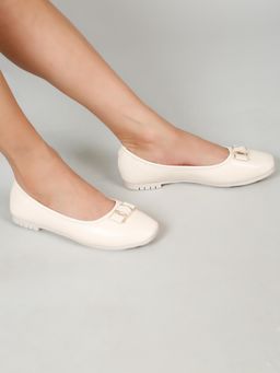 Flat n Heels - Womens Beige Ballerina