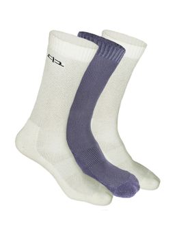 Heelium - Bamboo Crew Socks for Men - 3 Pairs - 2White 1Grey - Odour Free - Anti Blister
