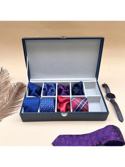 La Trove - Blue Tie Pocket Square Organiser Closed Box