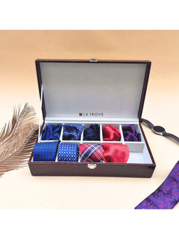 La Trove - Brown Tie Pocket Square Organiser Closed Box
