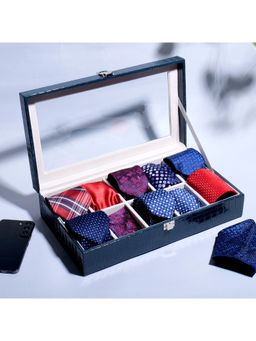 La Trove - Blue Tie Pocket Square Organiser Open Box