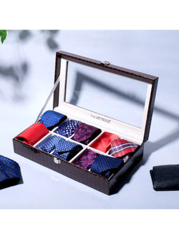 La Trove - Brown Tie Pocket Square Organiser Open Box