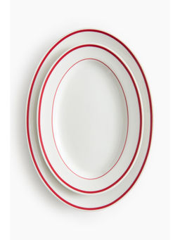H&M - White 2-Pack Porcelain Serving Plates