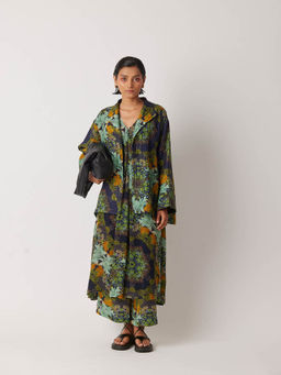 YAVI - Women's Accord Floral & Printed Green Jacket