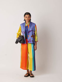 YAVI - Women's Arewo Printed Blue Jacket