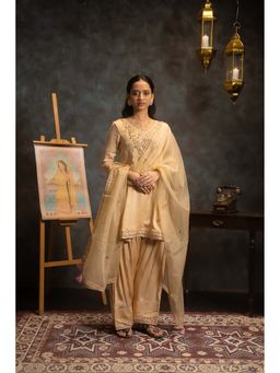 Aavya Store - Yellow Punjabi Kurta with Salwar and Dupatta (Set of 3)