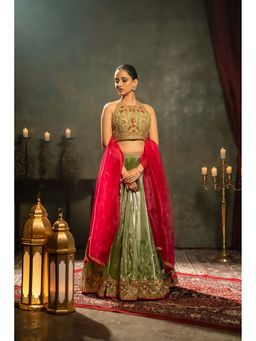 Aavya Store - Green Lehenga with Blouse and Dupatta (Set of 3)