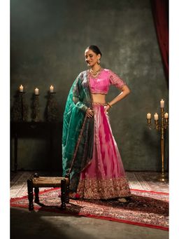 Aavya Store - Pink Lehenga with Blouse and Dupatta (Set of 3)
