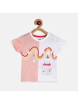 MINI KLUB - Baby Girls Peach/white Knit Top