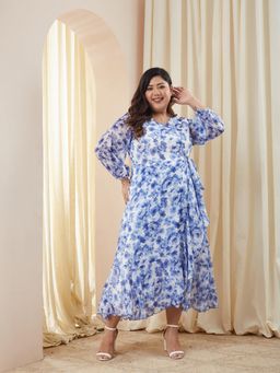 Miss Chase - A+ Curve Collection Plus Size Women's-Base-White Midi Dress