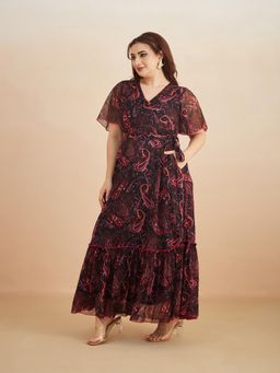 Miss Chase - A+ Curve Collection Plus Size Womens Base Black Dress