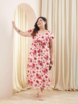 Miss Chase - A+ Curve Collection Plus Size Women's-Base-Light Pink Dress