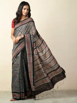Fabindia - Silk Dabu Print Sari