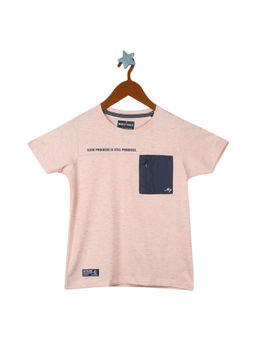 Monte Carlo - Boys Peach Round Neck T-Shirt
