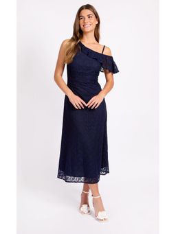 Little Mistress - Navy Blue Lace Midi Dress
