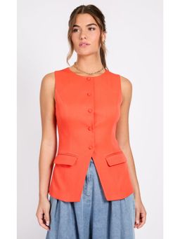 Little Mistress - Orange Tomato Sleeveless Waist Coat