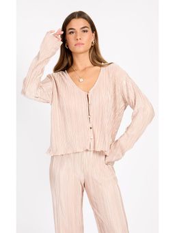 Little Mistress - Champagne Plisse Top