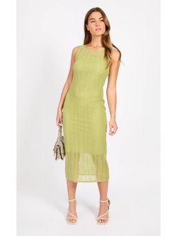 Little Mistress - Lime Crochet Midi Dress