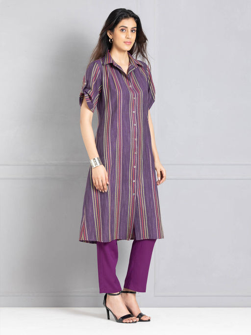 For Kurtis Collar Neck Dress Designs A-Line Stitched Ladies