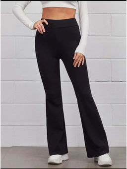 BROADSTAR - Women High-Rise Stretchable Black Colour Flared Fit Bootcut Pants