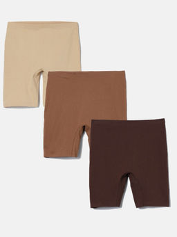 mackly - Womens Solid Inner Shorts (Pack of 3)