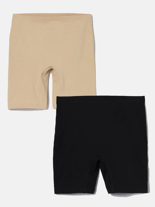 mackly Womens Solid Inner Shorts (Pack of 2)