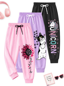 Kuchipoo - Multi-Colour Girls Joggers (Pack Of 3)