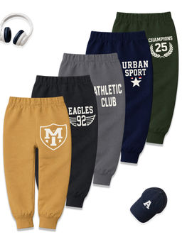 Kuchipoo - Multi-Colour Regular Fit Boys Joggers (Pack Of 5)