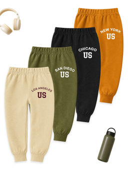 Kuchipoo - Multi-Colour Boys Pajama Joggers (Pack Of 4)