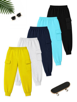 Kuchipoo - Multi-Colour Boys Cargo Joggers (Pack Of 5)