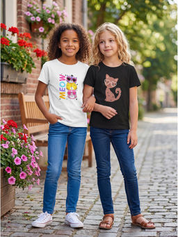 HELLCAT - Multi-Colour Girls Graphic Printed Cotton Blend T-Shirt (Pack Of 2)