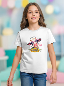 HELLCAT - White Girls Graphic Printed Cotton Blend T-Shirt