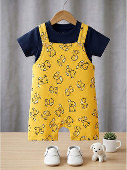 HELLCAT - Yellow Cotton Dungaree with T-Shirt