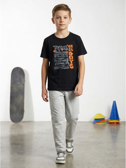 HELLCAT - Black Boys Printed T-Shirt and Pant