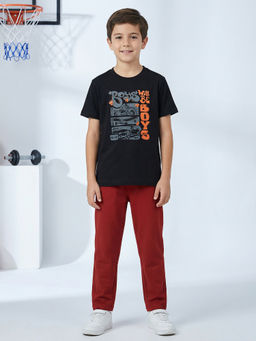 HELLCAT - Black Boys Printed T-Shirt and Pant
