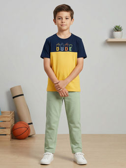 HELLCAT - Navy Blue Boys Printed T Shirt and Pant