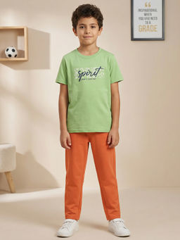 HELLCAT - Green Boys Printed T-Shirt and Pant