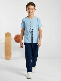 HELLCAT - Blue Boys Printed T-Shirt and Pant